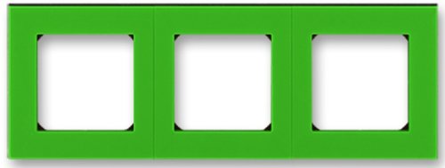 Рамка универсальная ABB EPJ Levit 3-м. зеленый/дымчатый чёрный картинка